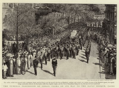 The Funeral Procession of Ismail Pasha on its Way to the Rafai Mosque, Cairo by Charles J. Staniland
